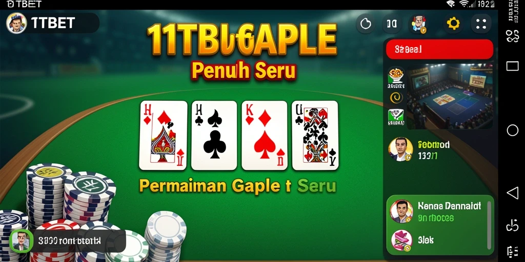 Tampilan gameplay seru saat bermain Gaple di 11TBET.