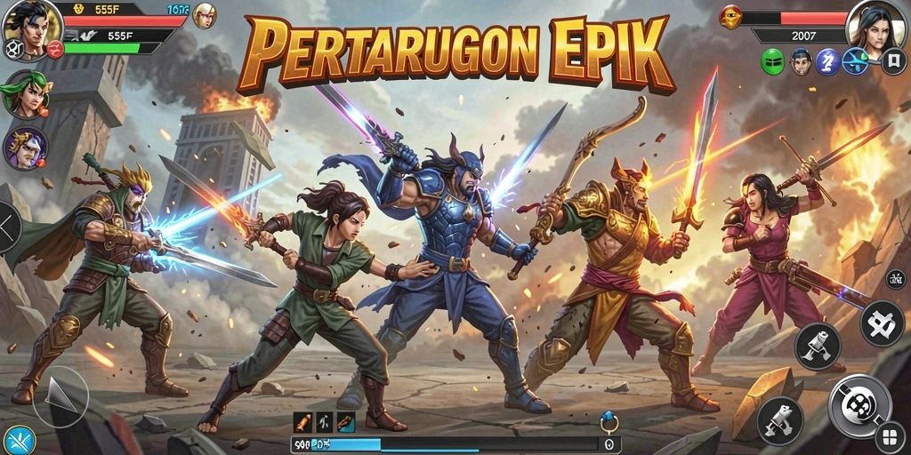 Tampak seru dalam pertarungan game Fighting 555F.