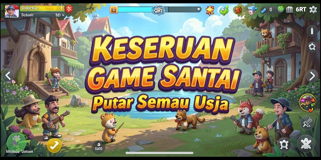 Screenshot gameplay 6RT yang menampilkan aksi santai dan menyenangkan.