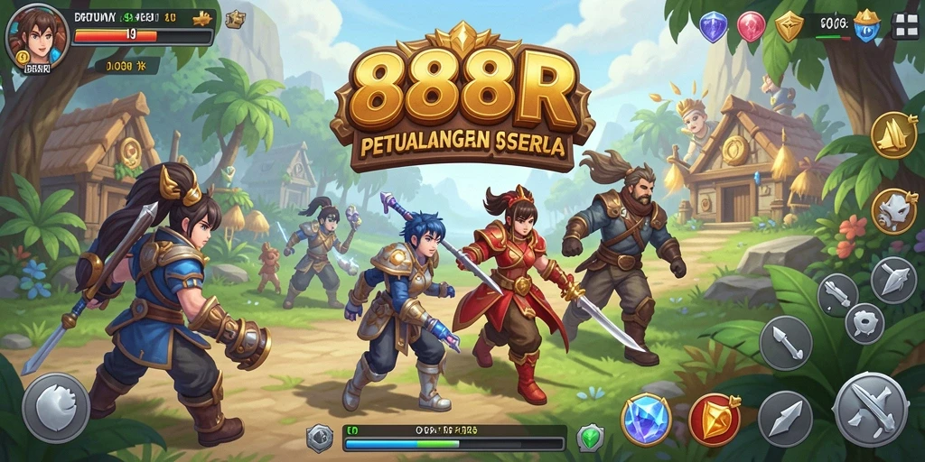 Tampilan gameplay RPG yang mendebarkan di 888R.