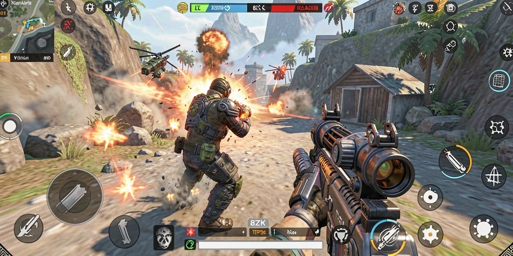 Tampilan gameplay seru di 8ZK yang penuh aksi dan strategi.