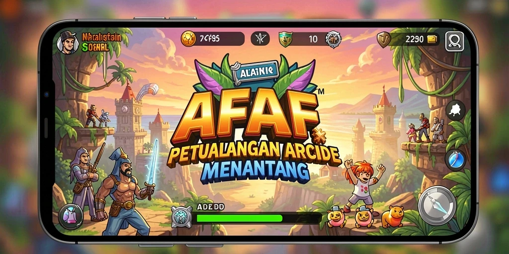 Tampilan screenshot AFAF yang menunjukkan aksi gameplay arcade yang menyenangkan.