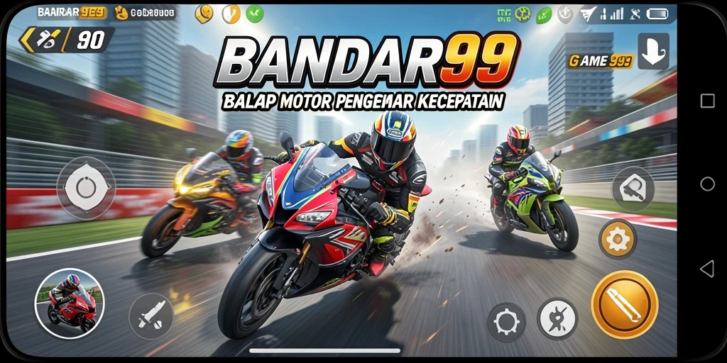 Tampilan menarik dari gameplay balap motor di BANDAR99.