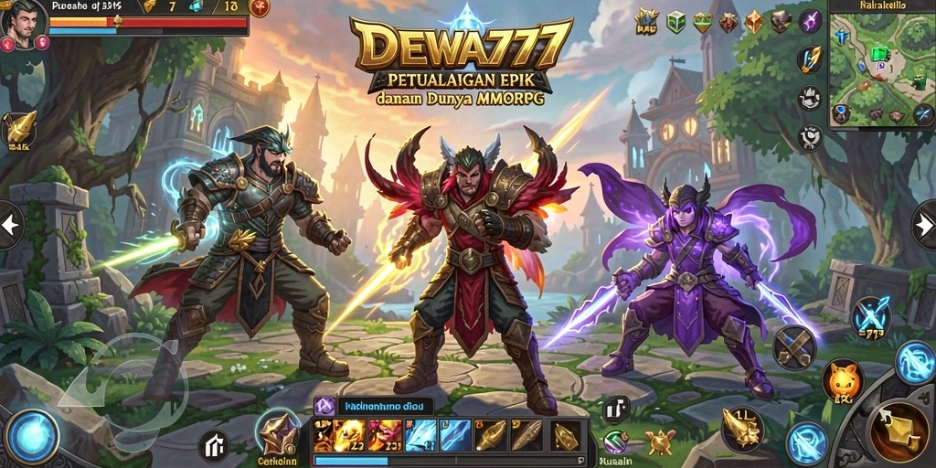 Tampilan gameplay seru DEWA777 dalam petualangan MMORPG.