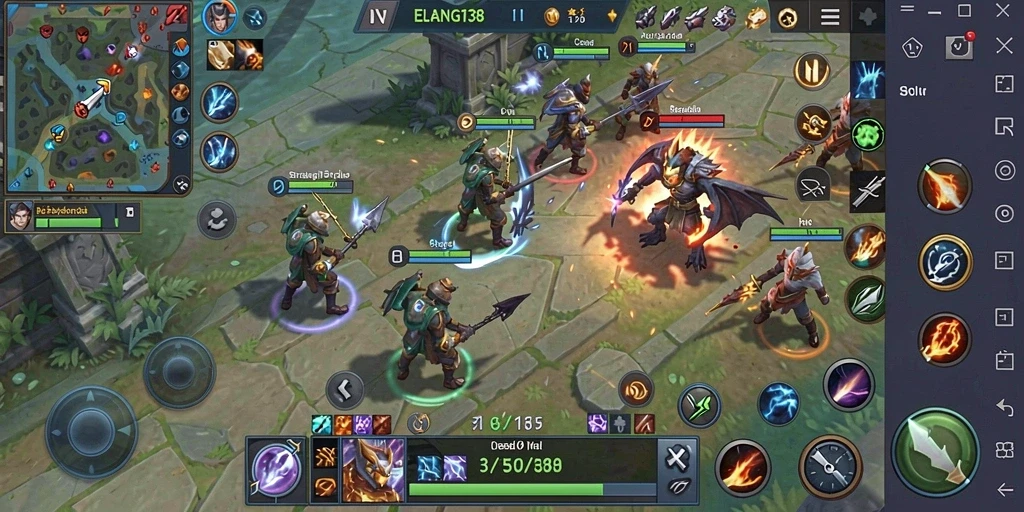 Screenshot ELANG138 menunjukkan pertempuran strategi yang mendebarkan.
