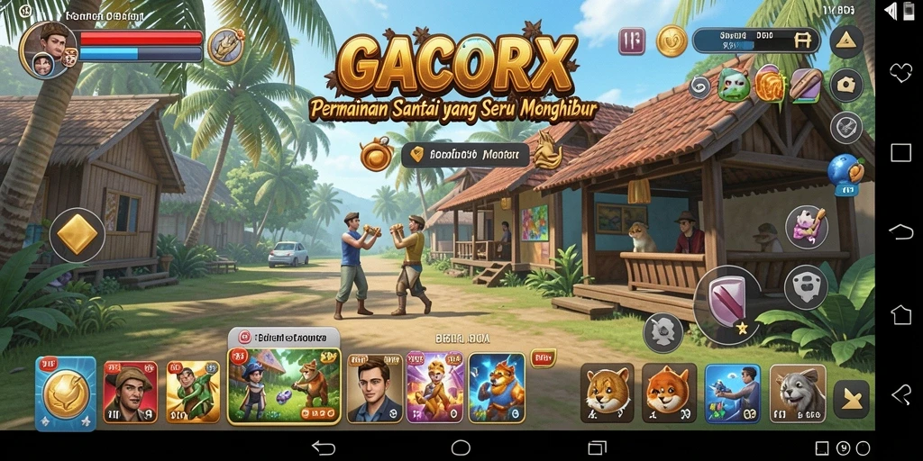 Screenshot gameplay GACORX yang menarik dan penuh warna.