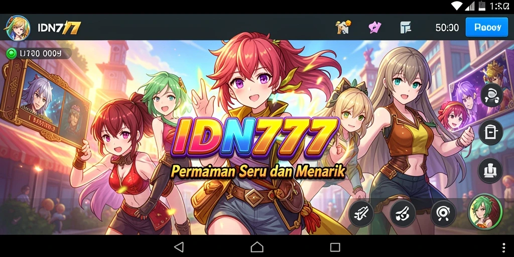 Tampilan gameplay seru dan menarik dari permainan Anime IDN777.
