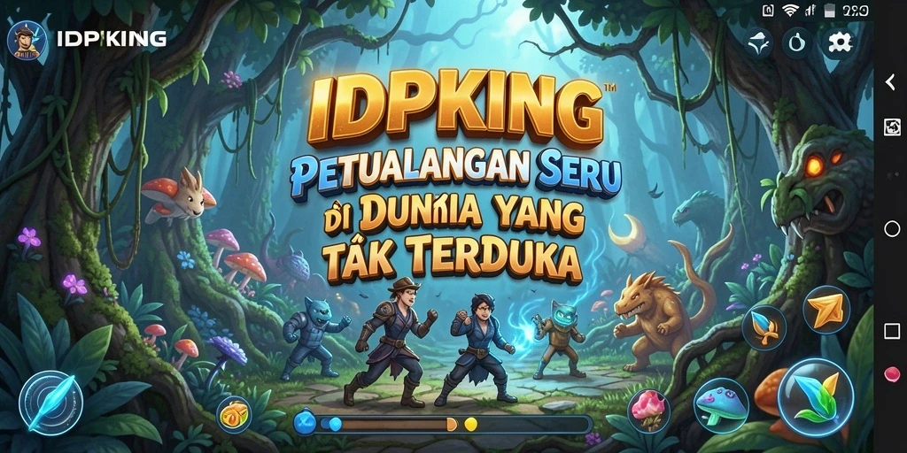 Screenshot menunjukkan aksi seru dalam IDPKING saat menjelajahi dunia petualangan.