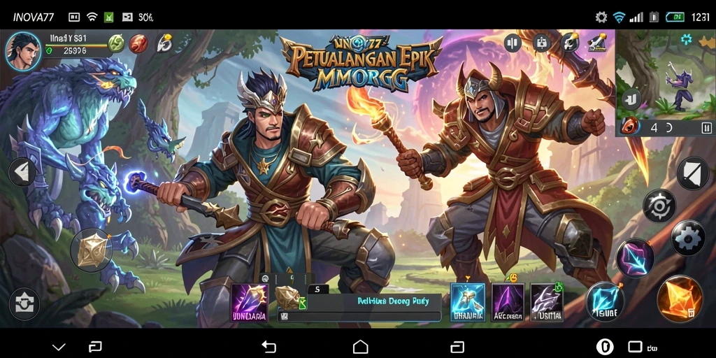 Tampilan gameplay INOVA77 yang menakjubkan dan penuh aksi.