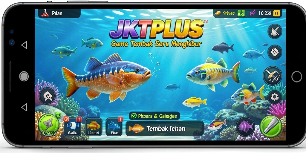 Tampilan menarik dari gameplay Tembak Ikan di JKTPLUS.