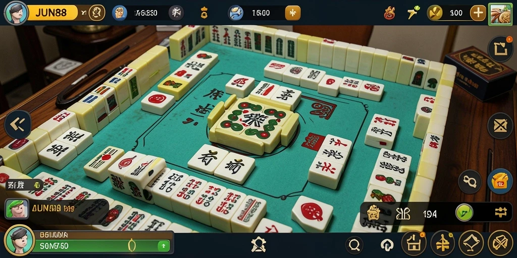 Screenshot gameplay JUN88 yang menampilkan tingkat keseruan permainan Mahjong.