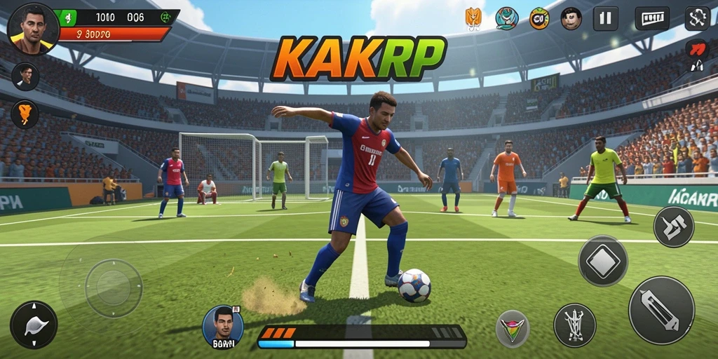 Tampilan gameplay KAKRP yang menegangkan dalam pertandingan olahraga.
