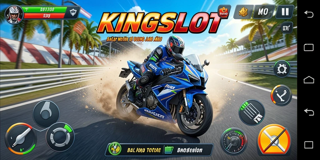 Tampilan mendebarkan dari balapan motor di KINGSLOT.