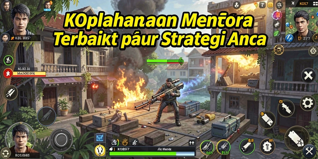 Screenshot gameplay KO857 menampilkan aksi menakjubkan dalam pertahanan menara.