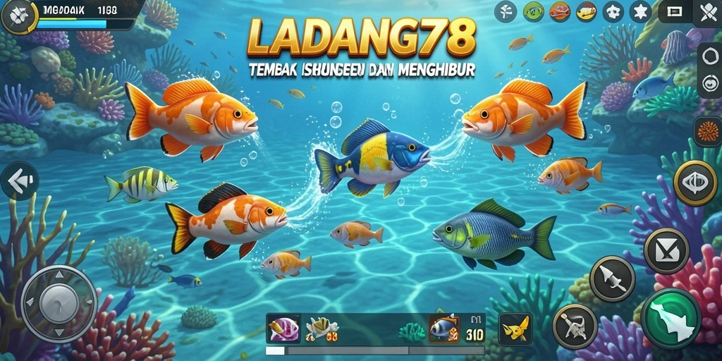 Screenshot utama LADANG78 menampilkan aksi seru permainan Tembak Ikan.