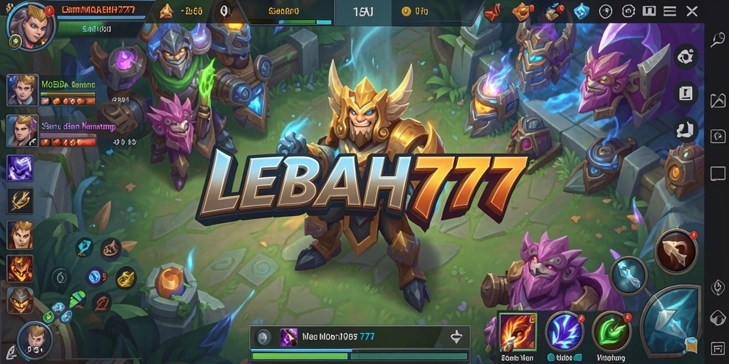 Screenshot gameplay LEBAH777 dengan pertarungan seru antar pemain MOBA.
