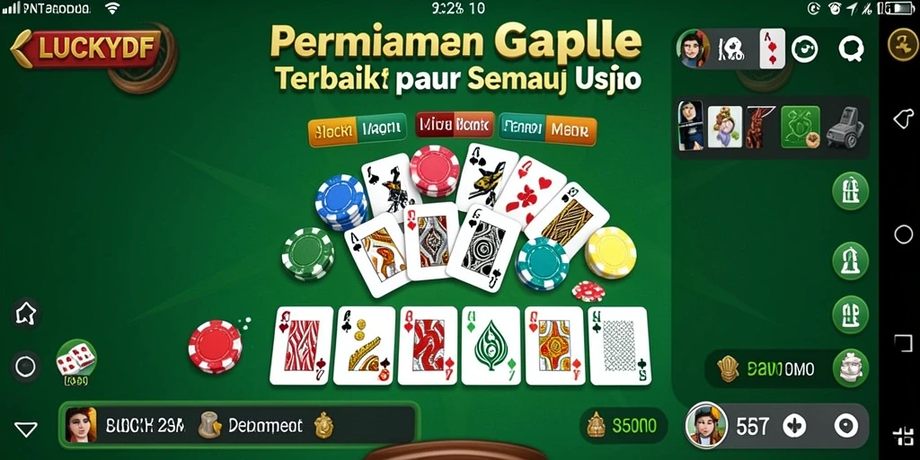 Tampilan seru dan menarik dari gameplay LUCKYDF Gaple.