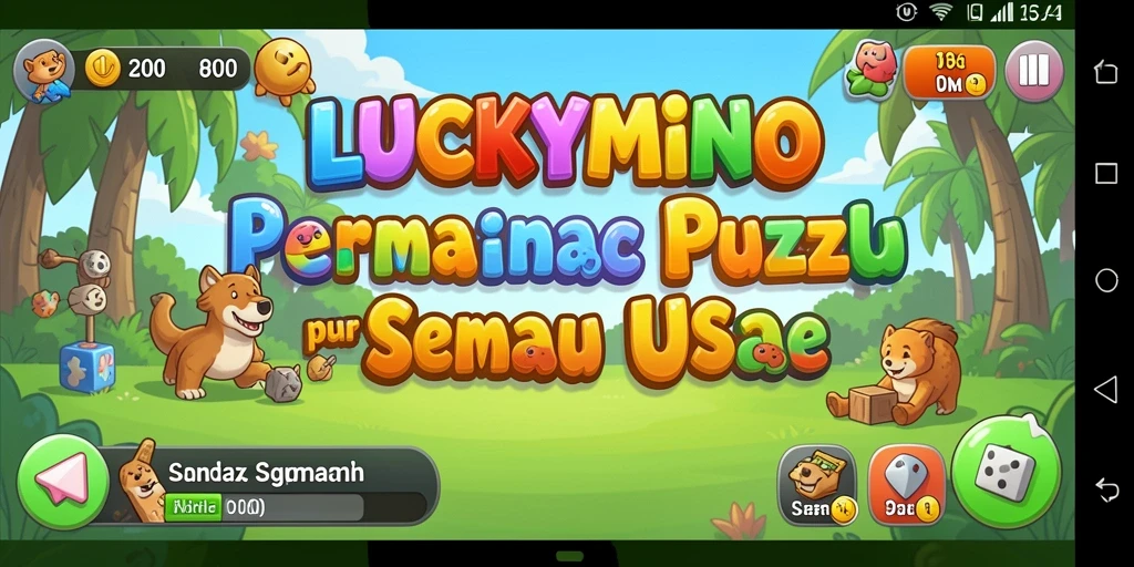 Tampilan gameplay seru dari LUCKYMINO dengan teka-teki menarik.