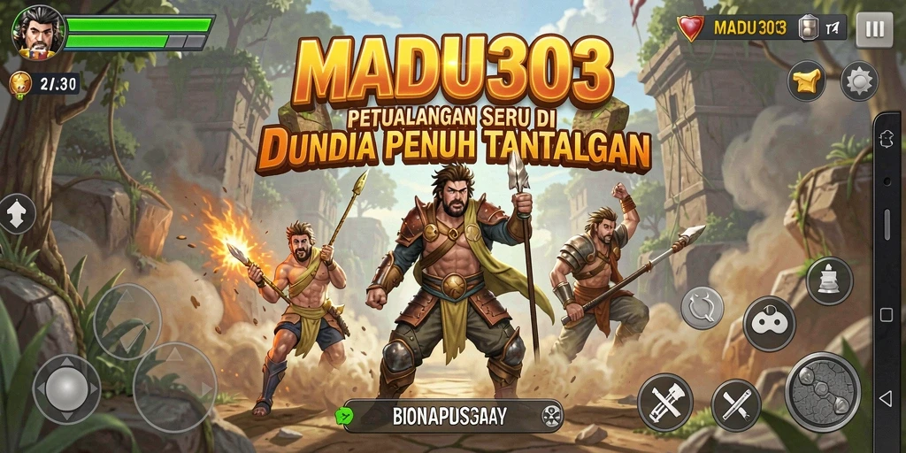 Tampilan gameplay seru dalam MADU303 yang penuh dengan aksi petualangan.