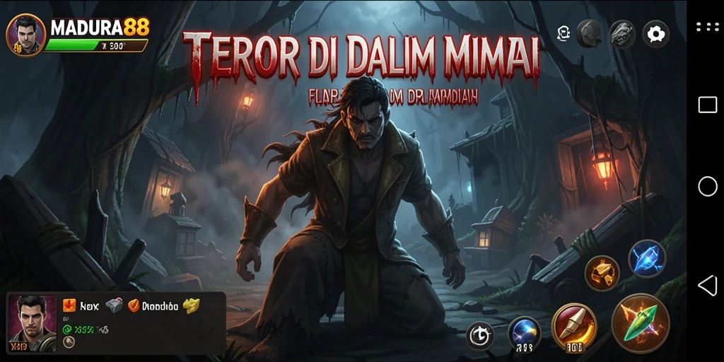 Tampilan mendebarkan dalam gameplay Horror MADURA88.