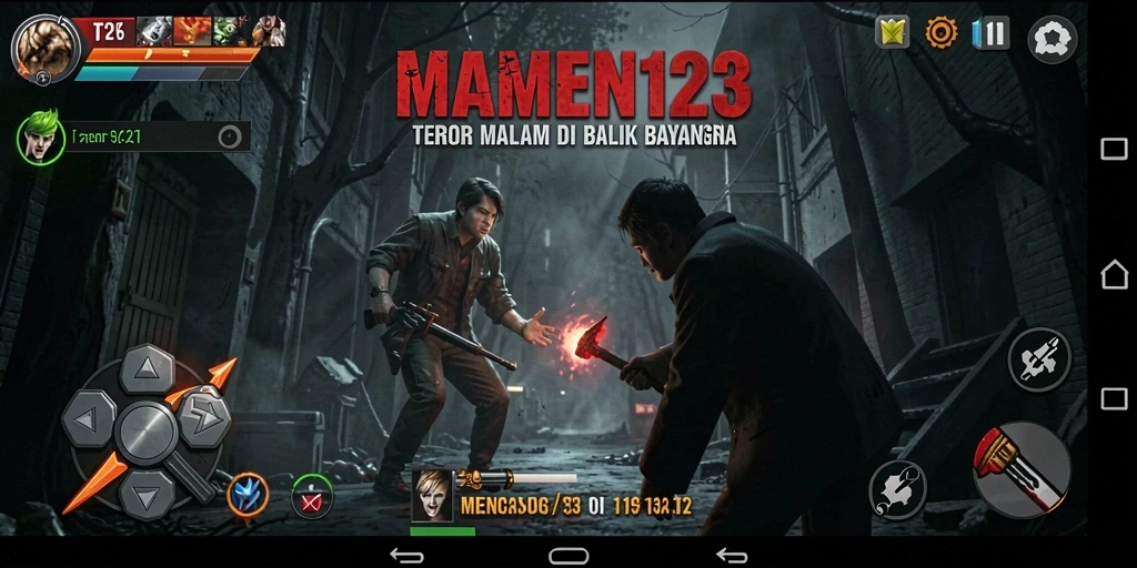 Screenshot gameplay MAMEN123 dengan suasana menyeramkan.