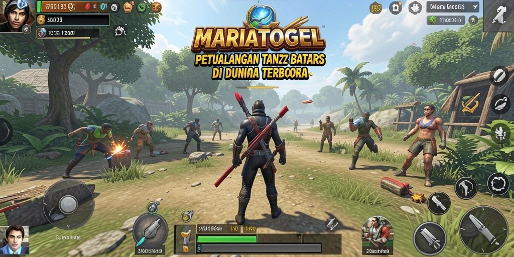 Screenshot gameplay MARIATOGEL menampilkan petualangan di dunia terbuka.