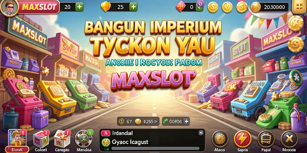 Screenshot gameplay Tycoon dari MAXSLOT yang menampilkan manajemen bisnis.