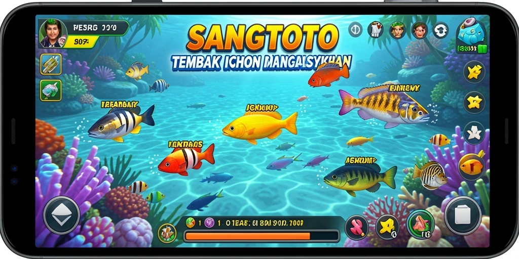 Tangkapan layar gameplay SANGTOTO dengan aksi tembak ikan yang seru.