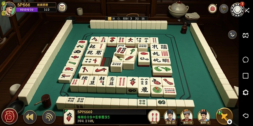 Tampilan gameplay SP666 yang menegangkan dan penuh strategi Mahjong.