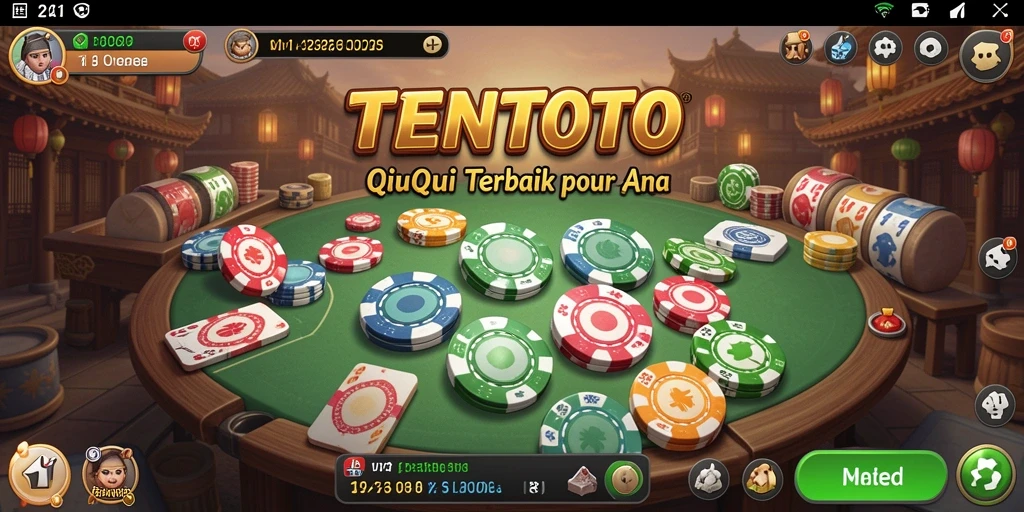Screenshot gameplay TENTOTO menampilkan suasana permainan QiuQiu yang seru.