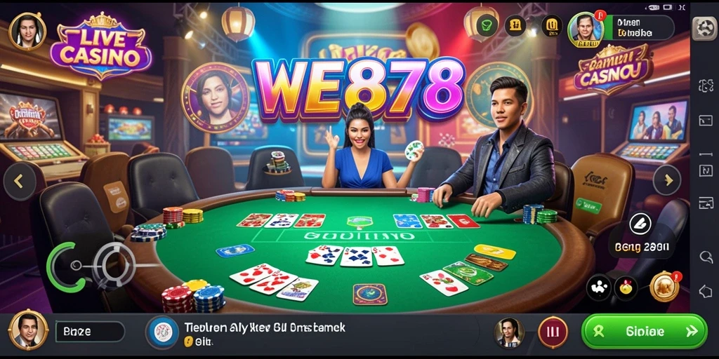 Tampilan gameplay Live Casino WE878 yang mendebarkan dan interaktif.