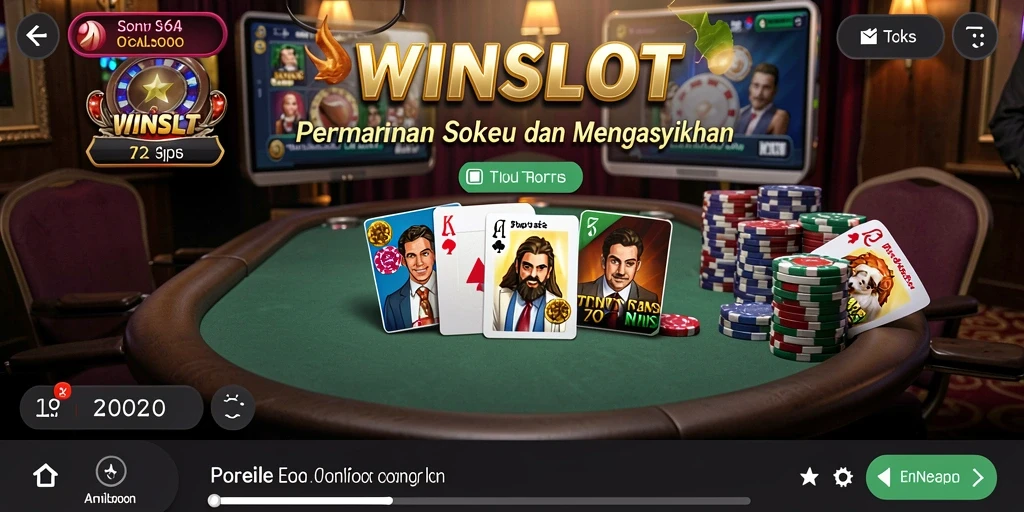 Screenshot gameplay WINSLOT menampilkan aksi seru dalam permainan poker.